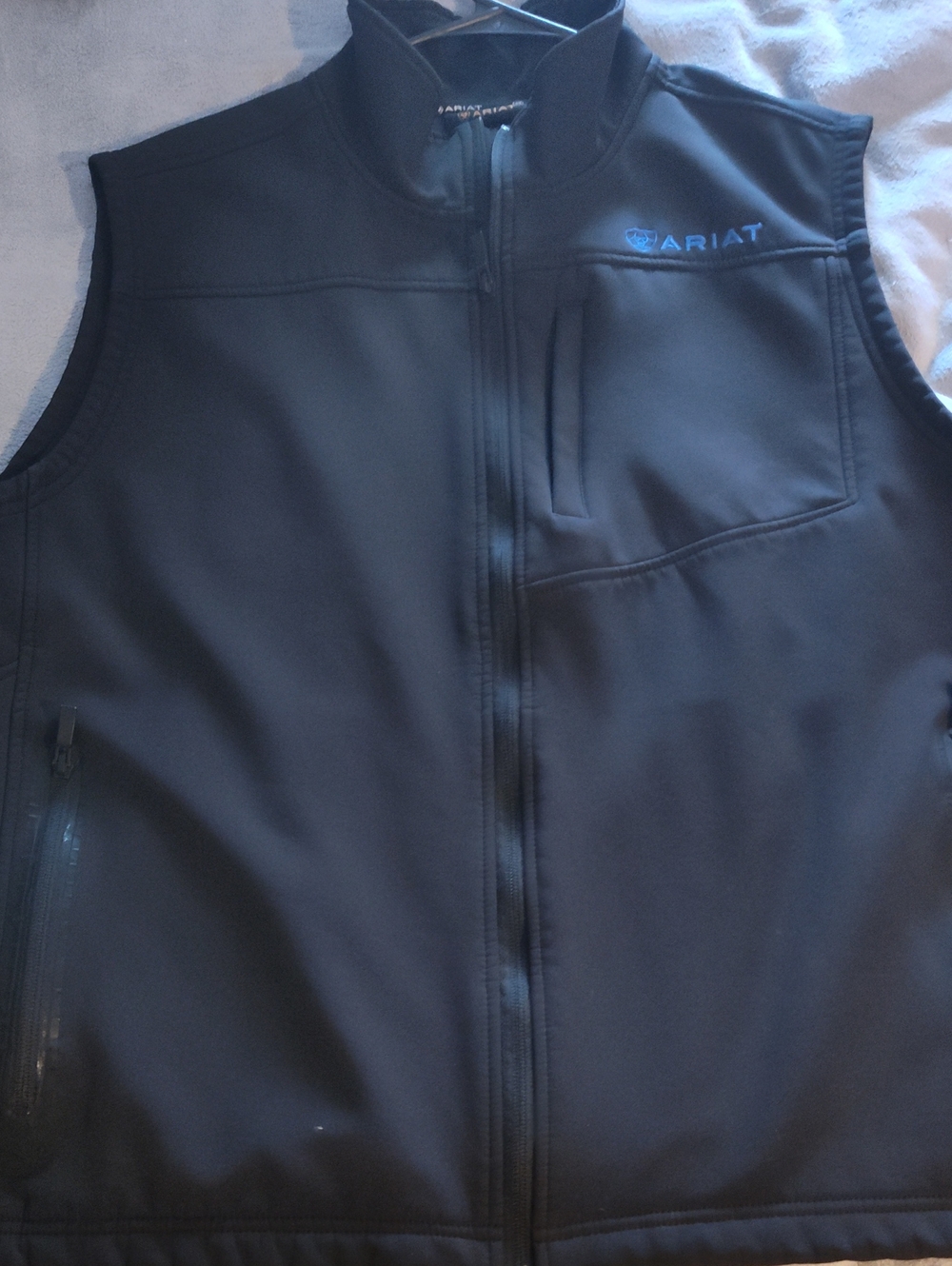 Ariat Black Softshell Vest with Blue Logo